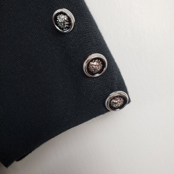 Quince Organic Cotton Knit Blazer Black Open Front Pockets Womens Size Medium - Picture 7 of 8